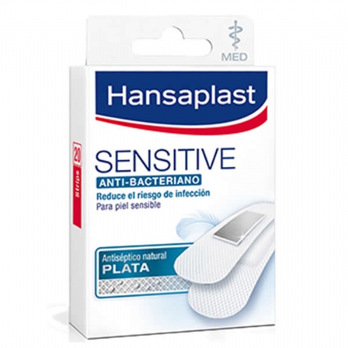 APOSITO ADHESIVO hansaplast med sensitive (forma anatomica 2 tam 20 u)