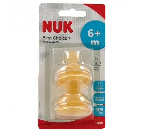 NUK FIRST CHOICE tetina latex anticolico (leche t-2 m 2 u)