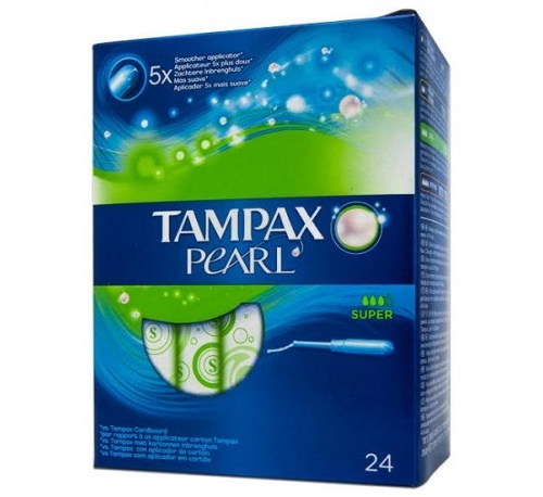 Tampax pearl tampon 100%algodon (super 24 u)