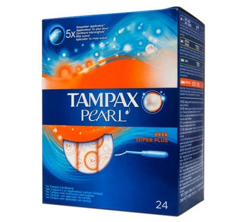 tampax pearl tampon 100%algodon (super plus 24 u)