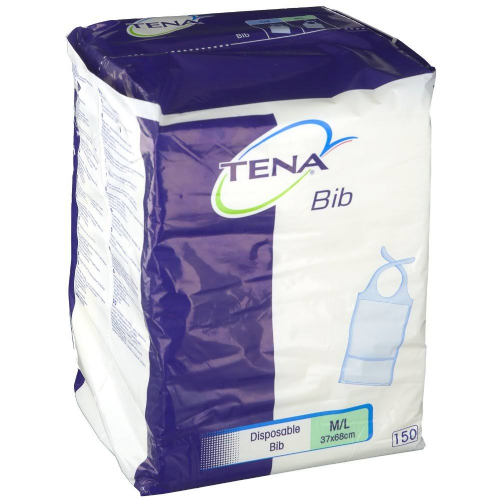 tena bib babero adulto desechable (talla m/l 150 u)