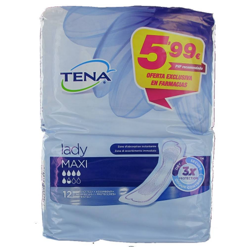 TENA LADY MAXI absorb inc orina ligera (12 u)