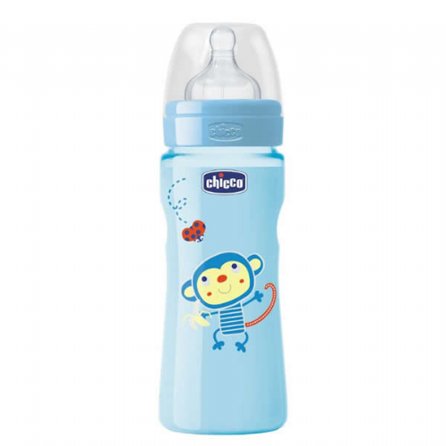 CHICCO FISIOLOGICO FLUJO RAPIDO biberon pp t silicona (4m+ 330 ml azul)