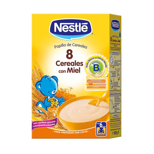 nestle papilla 8 cereales con miel (600 g)