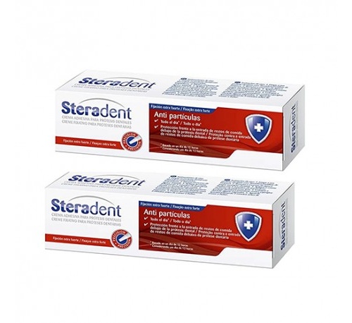 ADHESIVO PROTESIS DENTAL steradent antiparticulas (pack 40 g 2 unidades)