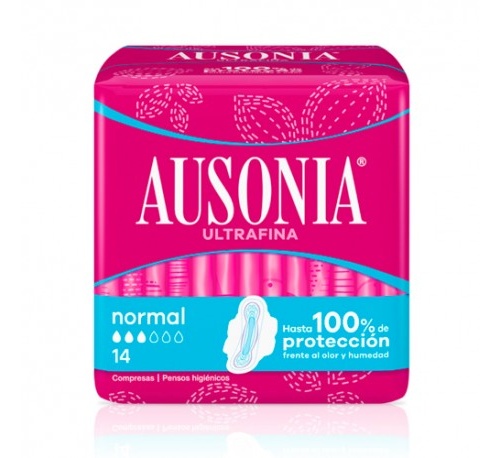AUSONIA AIRDRY compresas higienicas femeninas (normal alas 14 u)