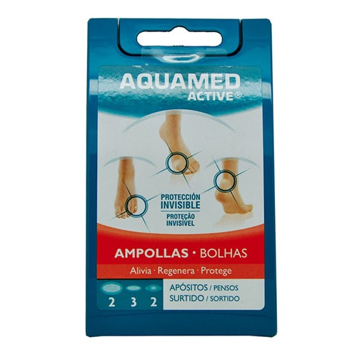 Aquamed active ampollas - aposito hidrocoloide (gde 2 u + peq 2 u + 3 med)