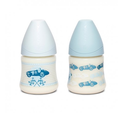 SUAVINEX 3 POSICIONES biberon pp boca ancha t latex anatomica (150 cc + t1 m azul)