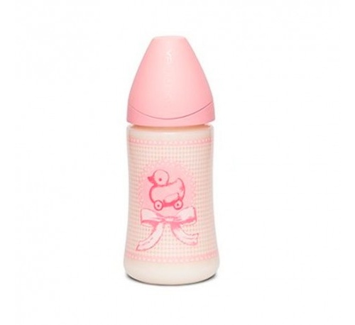 SUAVINEX 3 POSICIONES biberon pp boca ancha t latex anatomica (270 cc + t1 m rosa)