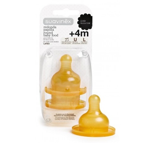 SUAVINEX tetina latex boca ancha (papilla  2 u)