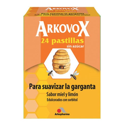 Arkovox (24 pastillas sin azucar sabor miel y limon)