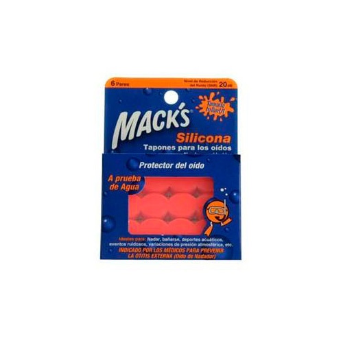 Tapones oidos silicona - macks infantil (estuche 12 u)