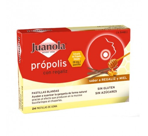 juanola propolis pastillas regaliz y miel (24 pastillas)