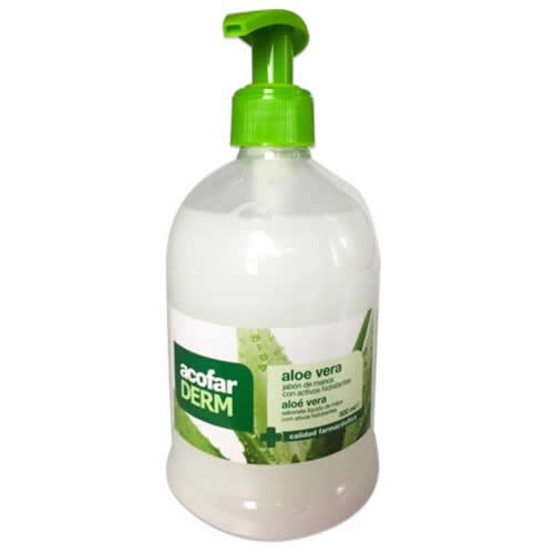 Acofarderm jabon de manos aloe vera (dosificador 500 ml)