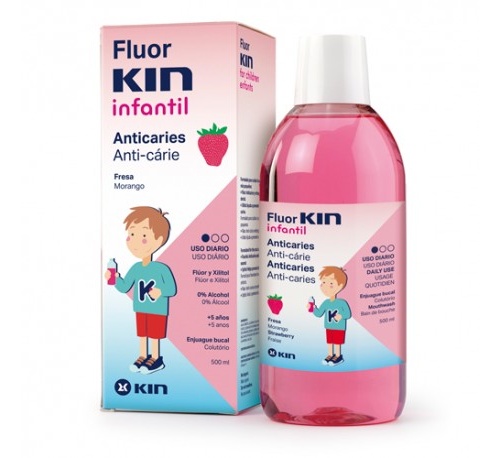 fluor kin infantil enjuague bucal (fresa 500 ml)