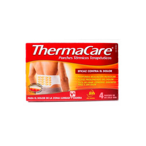 thermacare parche termico zona lumbar cadera (4 parches)