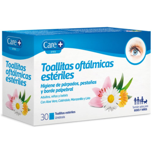 Care+ toallitas oftalmicas esteriles 30 toallitas