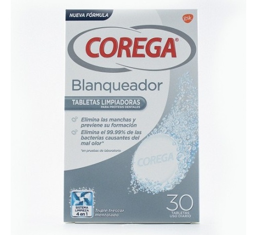 LIMPIEZA PROTESIS DENTAL corega blanqueador (30 tabletas)