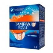 tampax pearl tampon 100%algodon (super plus 24 u)
