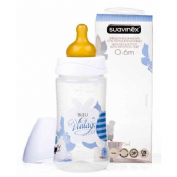 SUAVINEX 3 POSICIONES biberon pp boca ancha t latex anatomica (270 cc + t1 m azul)