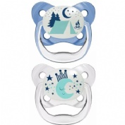 Chupete silicona nocturno dr brown´s prevent 6 - 18 meses 2 unidades color azul - dr brown´s prevent