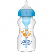 Biberon tetina silicona boca ancha dr brown´s natural flow options+ 1 unidad 270 ml azul bosque - dr