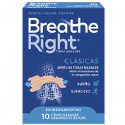 Breathe right clasicas tira adh nasal 10 unidades - tira adh nasal