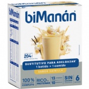 Bimanan sustitutivo batido  6 sobres 55 g sabor vainilla