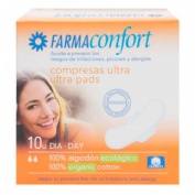Compresas 100%algodon farmaconfort ultrafinas dia alas 10 unidades - farmaconfort