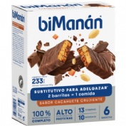 Bimanan sustitutivo  6 barritas 186 g sabor cacahuete crujiente