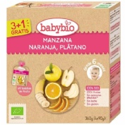 Babybio pouche manzana naranja platano bio 4x90 gr