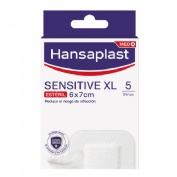 Aposito esteril hansaplast sensitive xl 5 unidades 7 x 6 cm - aposito esteril