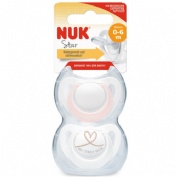 Chupete latex anatomico nuk star 0 - 6 meses 2 unidades - nuk star