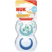 Chupete latex anatomico nuk star 6 - 18 meses 2 unidades - nuk star