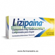LIZIPAINA CLORHEXIDINA 5 MG/BENZOCAINA 2,5 MG COMPRIMIDOS PARA CHUPAR ,20 comprimidos