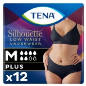 Absorbente incontinencia orina dia anatomico tena silhouette braga cintura baja negro 10 unidades ta