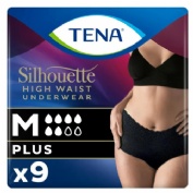 Absorbente incontinencia orina dia anatomico tena silhouette braga cintura alta negro 8 unidades tal