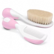 Cepillo y peine infantil chicco pelo natural rosa - chicco pelo natural