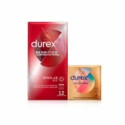 Durex sensitivo contacto total+ durex real feel preservativos 12 unidades + 3 unidades promocion - p