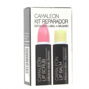 Camaleon cosmetics kit reparador labial+exfoliante fresa.