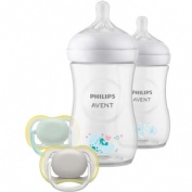 Biberon anti-colic philips avent natural response giftset + 1 mes 2 unidades 260 ml decorado + 2 chu