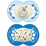 Chupete silicona fisiologico mam original night + 6 meses a pack doble - mam original night