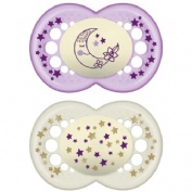 Chupete silicona fisiologico mam original night + 6 meses r pack doble - mam original night