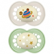 Chupete silicona fisiologico mam original night + 16 meses n pack doble - mam original night