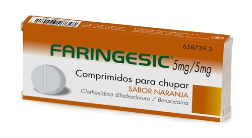 FARINGESIC 5 mg/5 mg COMPRIMIDOS PARA CHUPAR SABOR NARANJA, 20 comprimidos