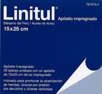 LINITUL APOSITO IMPREGNADO, 20 apósitos de 15 x 25 cm