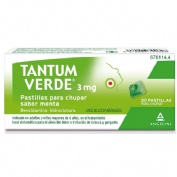 TANTUM VERDE 3 mg PASTILLAS PARA CHUPAR SABOR MENTA , 20 pastillas